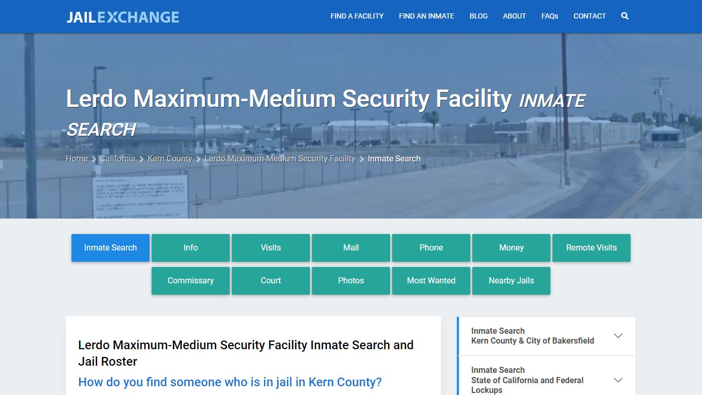 Lerdo Maximum-Medium Security Facility Inmate Search